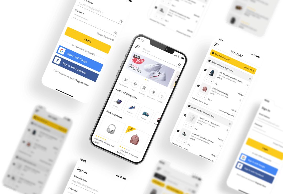 Mobile App Screens